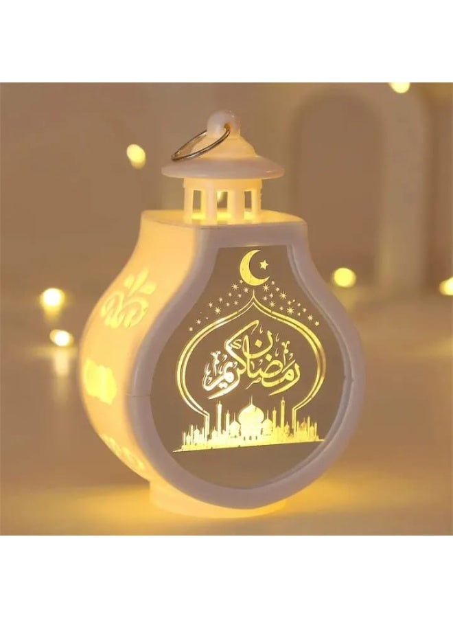 فانوس رمضان، زينة إضاءة فانوس رمضاني مزخرف، زينة رمضان مبارك بتقنية LED، مصباح رمضاني مزخرف صغير 15سم - Image 1